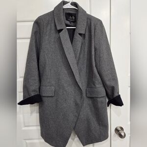 SUUSTY WOMEN'S GRAY WOOL CAR COAT SIZE LARGE